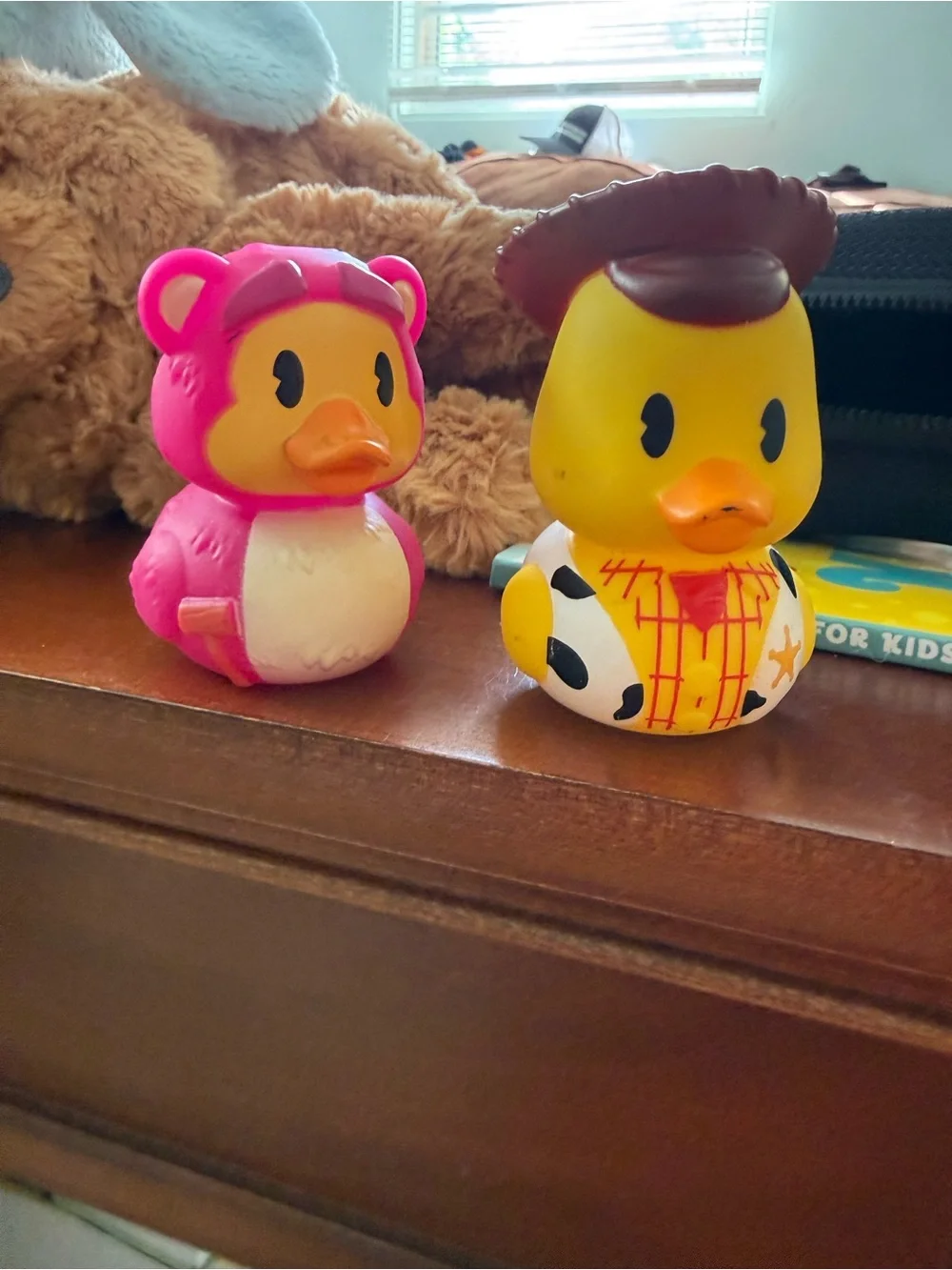 Disney Pink Bear and Yellow Cowboy Rubber Duck Set